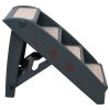 Folding 4-Step Dog Stairs Dark Gray