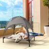 Outdoor Elevated Dog Bed Cooling Raised Pet Cot Canopy Shade Tent Pet Cooling Bed with Removable Canopy for Outside Yard Camping Beach