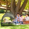 Outdoor Elevated Dog Bed Cooling Raised Pet Cot Canopy Shade Tent Pet Cooling Bed with Removable Canopy for Outside Yard Camping Beach